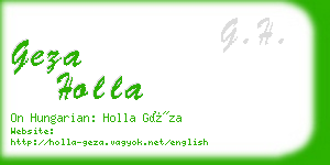 geza holla business card